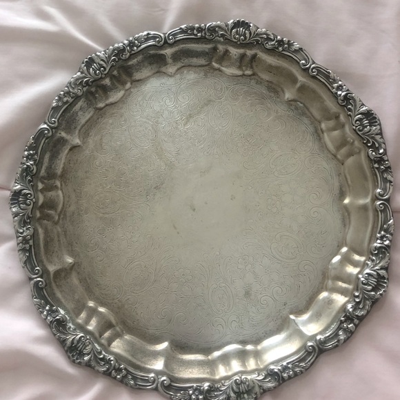 Other - Beautiful vintage silver serving tray-
12”